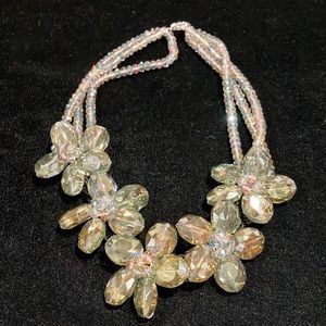 Green Flower Statement Necklace G21